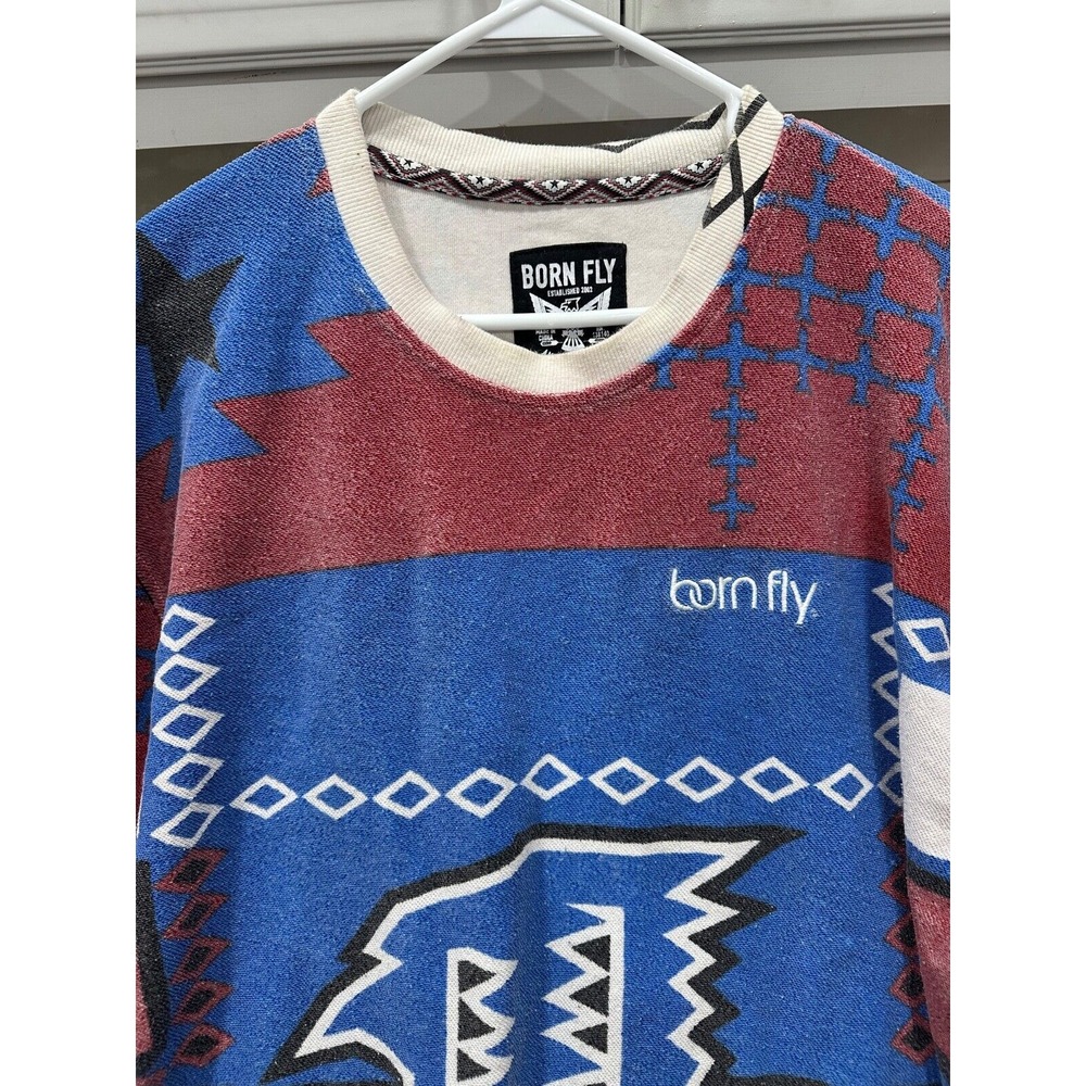 born fly crew neck aztec sweatshirt 2xl‎
